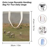 NC Great Martin Canvas Tote Bag Double Field Outdoors Grassland Countryside Farm Grazing Meadow Pasture Ranch Rural Sheep Cattle white-style1 38×41cm
