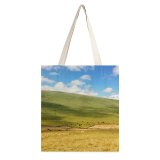 NC Great Martin Canvas Tote Bag Double Field Outdoors Grassland Countryside Farm Pasture Rural Meadow Savanna Ranch Land Stock white-style1 38×41cm