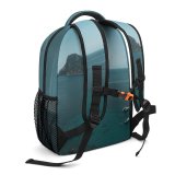 NC Children's Backpack Boats Coast Rocky Landscape Daylight Mountains  Island Beach Outdoors Seashore Bird's Preschool Nursery Travel Bag
