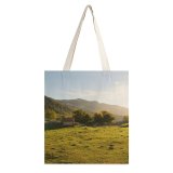 NC Great Martin Canvas Tote Bag Double Field Outdoors Grassland Countryside Farm Rural Meadow Pasture Ranch Grazing Grass Plant white-style1 38×41cm