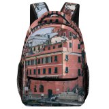 NC Children's Backpack Boats Building River Architecture City Canal Docked Town Watercrafts Preschool Nursery Travel Bag