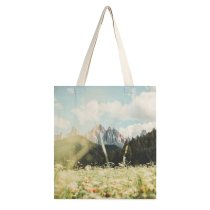 NC Great Martin Canvas Tote Bag Double Field Italy Grassland Outdoors Villn Landscape Dolomiti Dolomite Meadow Wildflower Flower white-style1 38×41cm