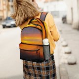 NC Children's Backpack Boats Backlit Placid Sunset Landscape Evening Light Beach  Sunrise Outdoors Seashore Preschool Nursery Travel Bag