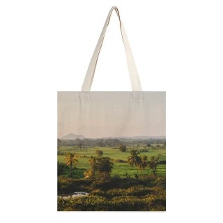 NC Great Martin Canvas Tote Bag Double Field Outdoors Grassland Countryside Paddy Sri Lanka Land Giraffe Wildlife Rural Public white-style1 38×41cm