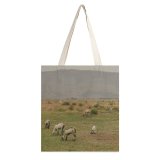 NC Great Martin Canvas Tote Bag Double Field Outdoors Grassland Countryside Farm Grazing Meadow Pasture Ranch Rural Sheep Cattle white-style1 38×41cm