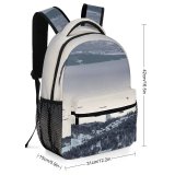 NC Children's Backpack Boats Capped Winter Season Scenery  Mountains Pier Island Pine Sight Snow Preschool Nursery Travel Bag