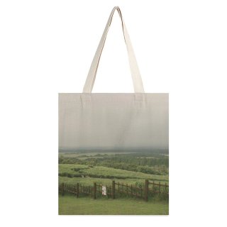 NC Great Martin Canvas Tote Bag Double Field Outdoors Grassland Countryside Farm Rural Pasture Meadow Ranch Grey Land Landscape white-style1 38×41cm