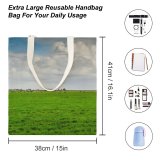 NC Great Martin Canvas Tote Bag Double Field Outdoors Grassland Countryside Mollem Land Farm Rural Grass Plant Meadow Belgien white-style1 38×41cm