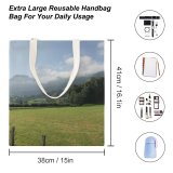 NC Great Martin Canvas Tote Bag Double Field Outdoors Grassland Countryside Farm Rural Pasture Meadow Ranch Grass Plant Grazing white-style1 38×41cm