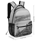 NC Children's Backpack Boats Center Street Coast City Europe Docked Clouds Port Formation Pier Travel Preschool Nursery Travel Bag