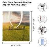 NC Great Martin Canvas Tote Bag Double Field Outdoors Grassland Countryside Rural Farm Meadow Dresden Land Grass Plant white-style1 38×41cm