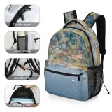 NC Children's Backpack Boats Coast Vacation Landscape Daylight Travel Island Dock Outdoors Scenic Woods Seashore Preschool Nursery Travel Bag