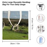 NC Great Martin Canvas Tote Bag Double Field Grassland Outdoors Scenery Countryside Landscape Mên white-style1 38×41cm