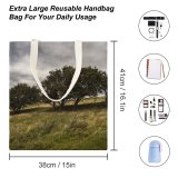 NC Great Martin Canvas Tote Bag Double Field Grassland Outdoors Savanna Plant Tree Glumslv Sverige Countryside Landscape Ground Rural white-style1 38×41cm
