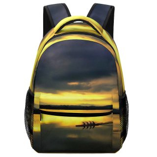 NC Children's Backpack Boating Skyscape Dark Clouds Sunset Landscape Evening Travel Storm Light Beach Preschool Nursery Travel Bag