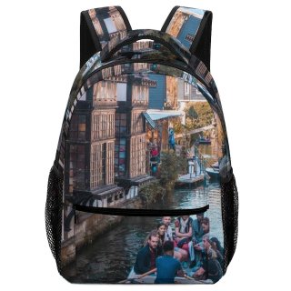 NC Children's Backpack Boat United River Tourism City Canal Watercraft Canterbury England Tourists  Town Preschool Nursery Travel Bag