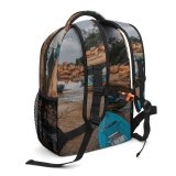 NC Children's Backpack Boats Clouds Boulders Landscape Daylight Travel Storm Watercrafts  River Outdoors Scenic Preschool Nursery Travel Bag