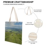 NC Great Martin Canvas Tote Bag Double Field Outdoors Grassland Countryside Cattle Cow Farm Rural Pasture Sheep Meadow Ranch white-style1 38×41cm