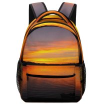 NC Children's Backpack Boats Backlit Placid Sunset Landscape Evening Light Beach  Sunrise Outdoors Seashore Preschool Nursery Travel Bag
