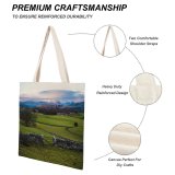 NC Great Martin Canvas Tote Bag Double Field Outdoors Grassland Countryside Farm Rural Meadow Cunswick Scar Uk Pasture white-style1 38×41cm