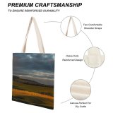 NC Great Martin Canvas Tote Bag Double Field Outdoors Grassland Countryside Scenery Rural Farm Meadow Ranch Pasture Grey white-style1 38×41cm