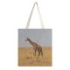 NC Great Martin Canvas Tote Bag Double Field Grassland Outdoors Savanna Giraffe Wildlife Grey Landscape Plant Vegetation Bush Wilderness white-style1 38×41cm