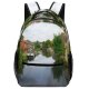 NC Children's Backpack Boat United River Barge Houses Leaves Hertford Watercraft Trees Home Canal England Preschool Nursery Travel Bag