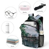 NC Children's Backpack Boats Amsterdam City Office Canal Clouds Parked  Buildings Watercrafts Urban River Preschool Nursery Travel Bag