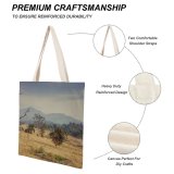 NC Great Martin Canvas Tote Bag Double Field Grassland Outdoors Savanna Landscape Plant Tree Vegetation Wilderness Art Grey white-style1 38×41cm
