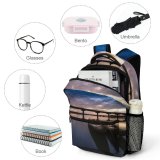 NC Children's Backpack Boats Dark Clouds Sunset Landscape Evening Travel  Light Sunrise Dock River Preschool Nursery Travel Bag
