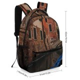 NC Children's Backpack Boat Street Architecture City Transportation Watercraft System Canal Docked Narrow Town Preschool Nursery Travel Bag
