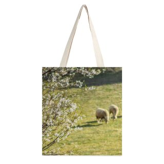 NC Great Martin Canvas Tote Bag Double Field Grassland Outdoors Sheep Countryside Farm Grazing Meadow Pasture Ranch Rural Ávila white-style1 38×41cm
