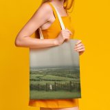 NC Great Martin Canvas Tote Bag Double Field Outdoors Grassland Countryside Farm Rural Pasture Meadow Ranch Grey Land Landscape white-style1 38×41cm
