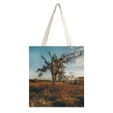 NC Great Martin Canvas Tote Bag Double Field Grassland Outdoors Savanna Plant Tree Landscape Trunk Ground Vegetation Wilderness white-style1 38×41cm