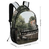 NC Children's Backpack Boats Canal Daylight Daytime  Buildings Building Boat Urban River Outdoors Architecture Preschool Nursery Travel Bag