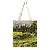 NC Great Martin Canvas Tote Bag Double Field Grassland Outdoors Scenery Plant Perú Tree Countryside Grass Farm Meadow Rural white-style1 38×41cm