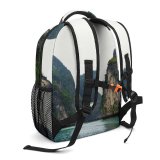 NC Children's Backpack Boats Clear Tourism Vacation Wood Adventure Landscape Daylight Mountains Travel Formations Island Preschool Nursery Travel Bag