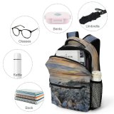 NC Children's Backpack Boats Backlit Sand Clouds Sunset Landscape Evening Travel Island Beach  Outdoors Preschool Nursery Travel Bag