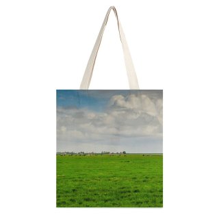 NC Great Martin Canvas Tote Bag Double Field Outdoors Grassland Countryside Mollem Land Farm Rural Grass Plant Meadow Belgien white-style1 38×41cm