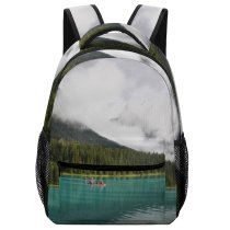 NC Children's Backpack Boating Boats Fog Forest Clouds Wood Adventure Landscape Daylight Mountains Hike Travel Preschool Nursery Travel Bag