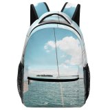 NC Children's Backpack Boats Clouds Landscape Daylight  Sail Watercrafts Boat Sailboats Transportation Outdoors Wind Preschool Nursery Travel Bag