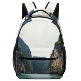 NC Children's Backpack Boats Clear Tourism Vacation Wood Adventure Landscape Daylight Mountains Travel Formations Island Preschool Nursery Travel Bag