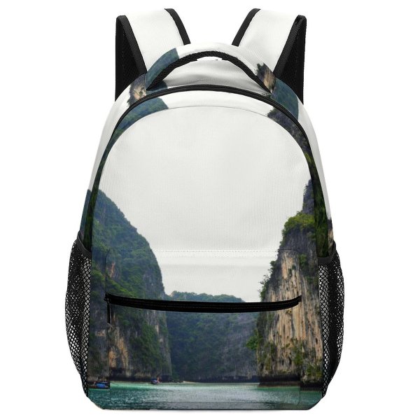 NC Children's Backpack Boats Clear Tourism Vacation Wood Adventure Landscape Daylight Mountains Travel Formations Island Preschool Nursery Travel Bag