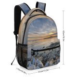 NC Children's Backpack Boats Backlit Sand Clouds Sunset Landscape Evening Travel Island Beach  Outdoors Preschool Nursery Travel Bag