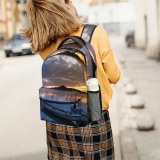 NC Children's Backpack Boats Dawn Boat Evening Sunrise Ocean Sea Wooden Dusk Lake Reflection Sunset Preschool Nursery Travel Bag