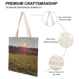 NC Great Martin Canvas Tote Bag Double Field Outdoors Grassland Cattle Cow Grass Plant Countryside Farm Rural Pasture Meadow white-style1 38×41cm