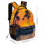 NC Children's Backpack Boats Afterglow Vacation Palm Coconut Scenery Sunset Oceanside Leisure Beach Ripples Watercrafts Preschool Nursery Travel Bag