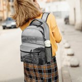NC Children's Backpack Boats Center Street Coast City Europe Docked Clouds Port Formation Pier Travel Preschool Nursery Travel Bag