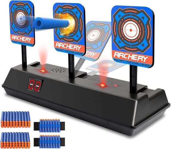 WODMAZ Electronic Shooting Target for Nerf Guns Targets Toys Gift for Kids Boys Girls (Electric Scoring Auto Reset)