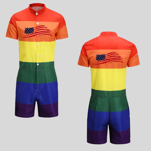 LGBTQ Classic USA Flag Rainbow Romper